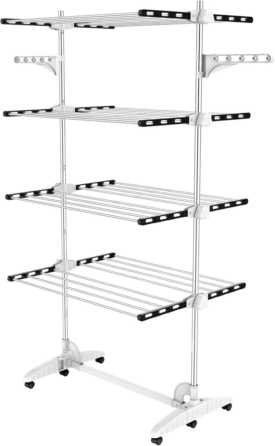 Étendoir à linge pliable blanc 4 étagères à ailettes