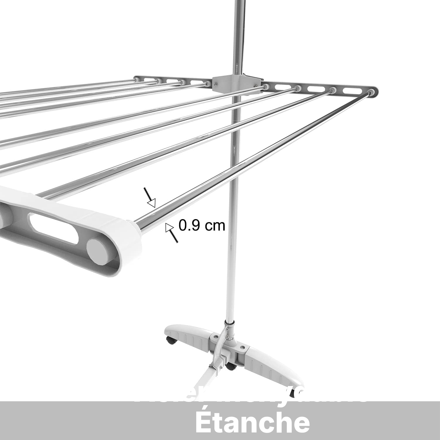 Séchoir pour le linge 4 étagères blanc mobile — 6