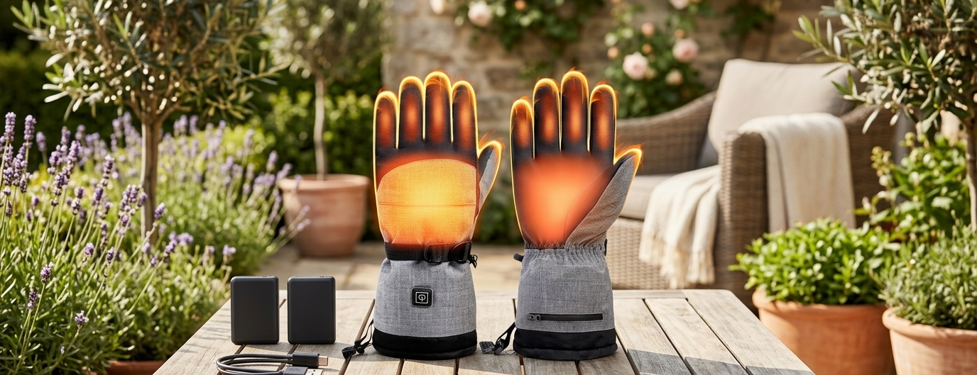 Gants chauffants Noir — mains au chaud