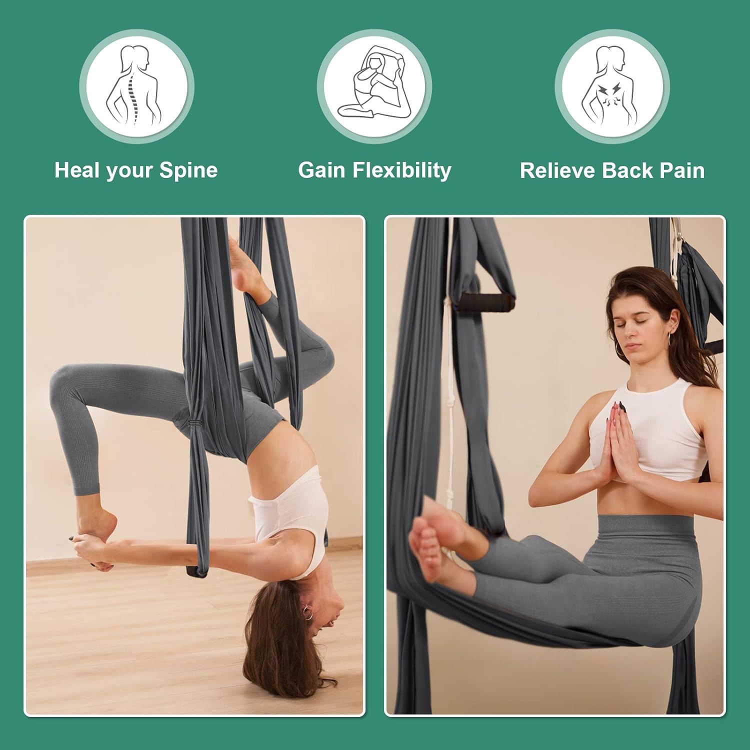 Hamac aérien réglable pour yoga suspendu — 5