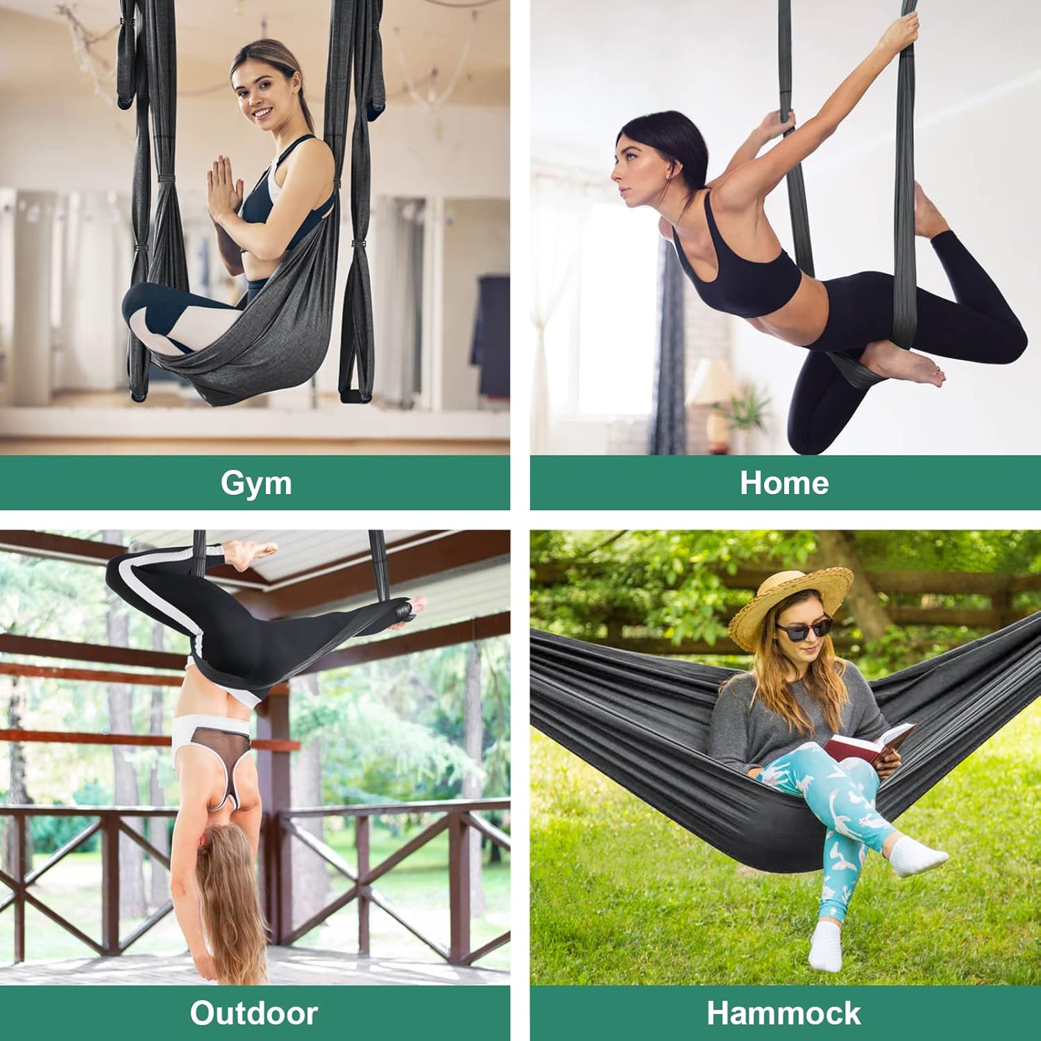 Hamac aérien réglable pour yoga suspendu — 7