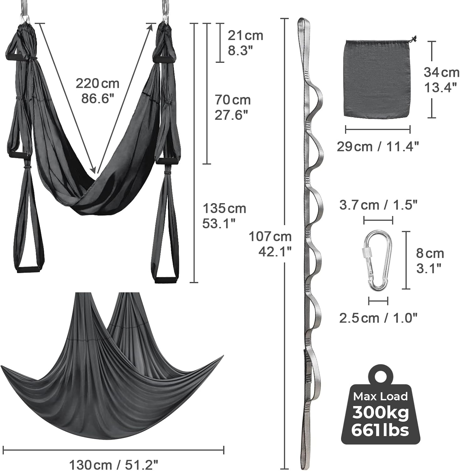 Hamac aérien réglable pour yoga suspendu — 6