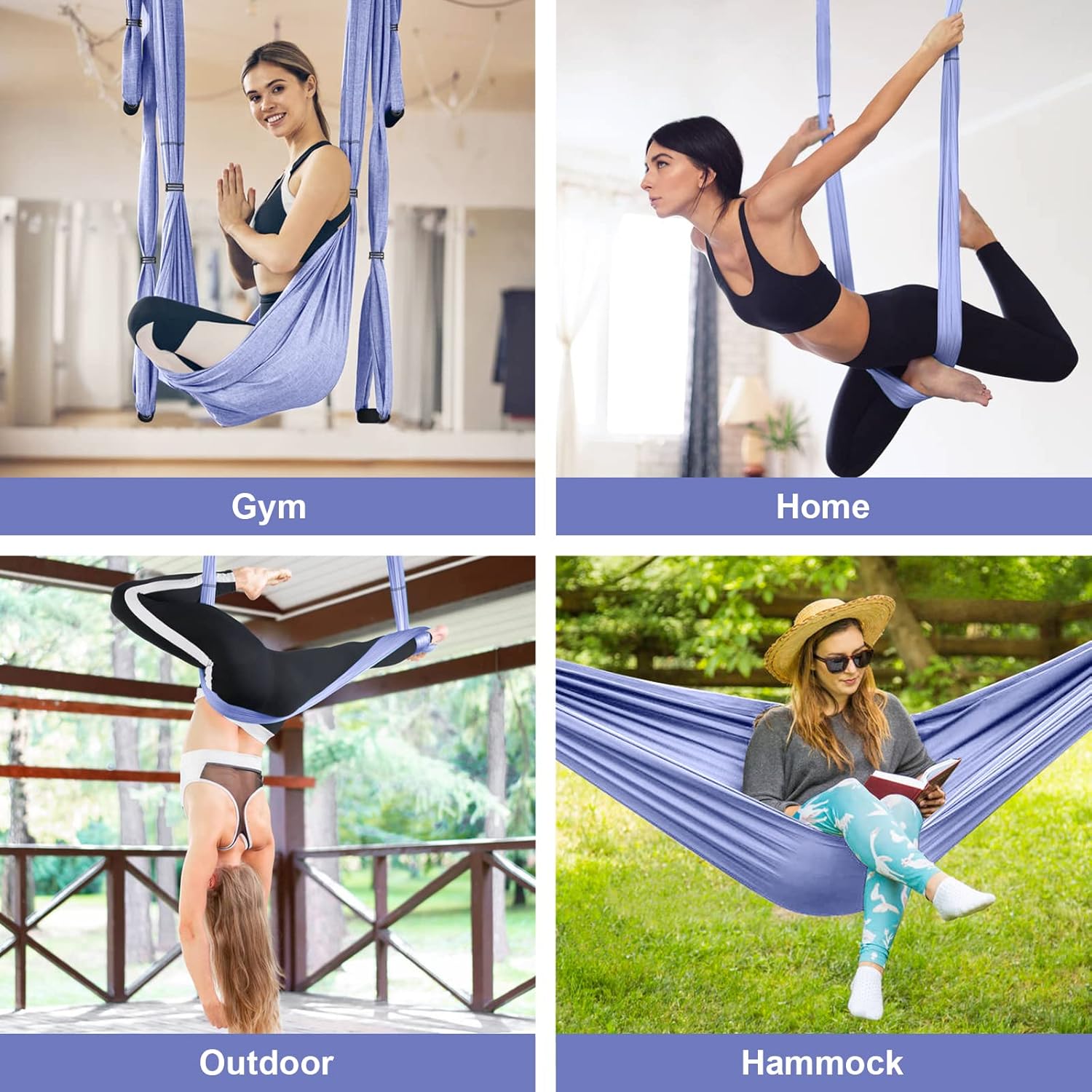 Hamac aérien 220 × 130 cm — yoga suspendu — 7