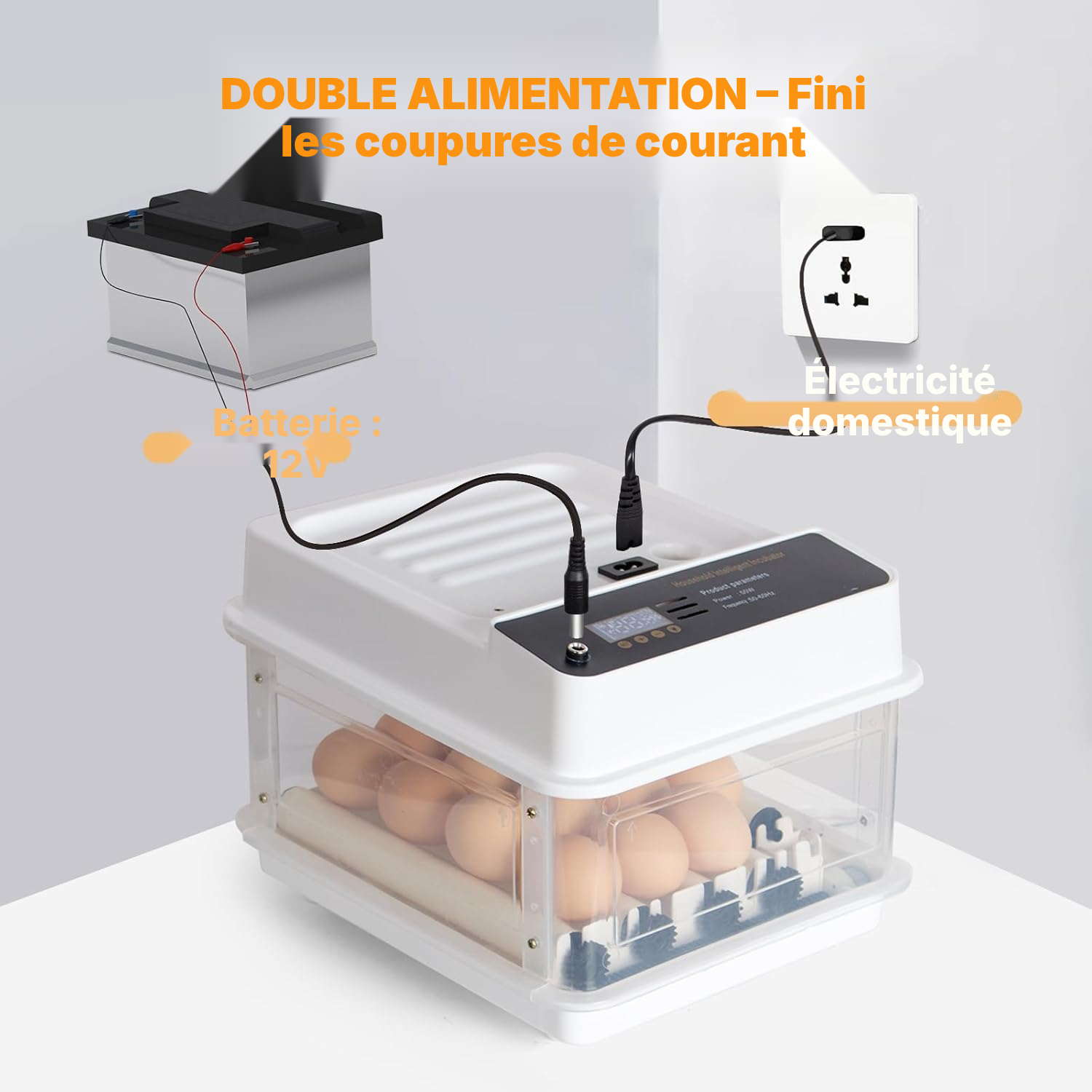 Couveuse automatique 15 œufs mini 31 cm LED — 5