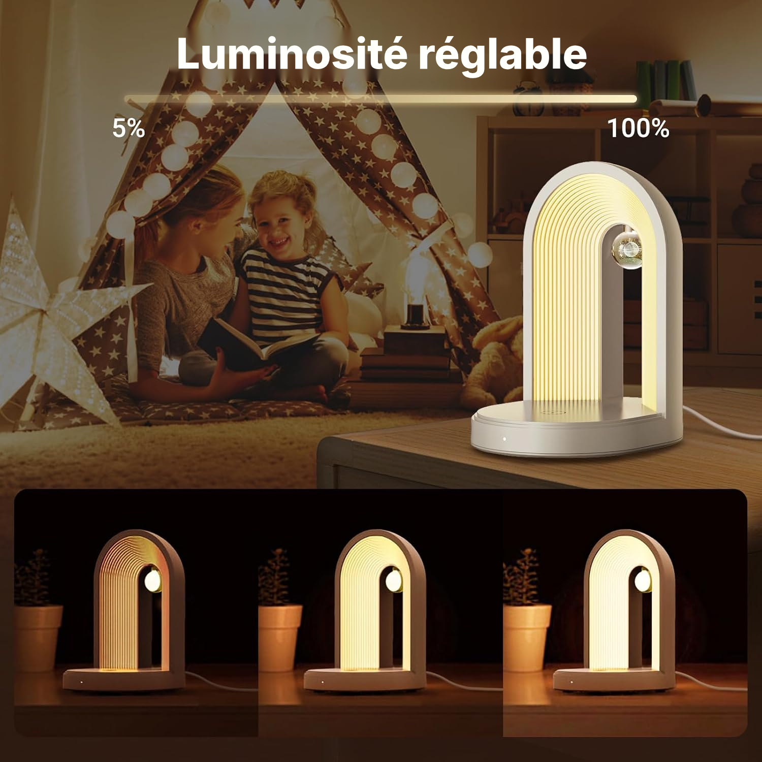 Lampe de chevet tactile — éclairez et rechargez — 4