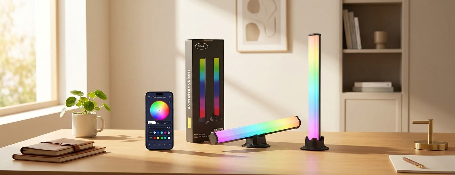 Lampe gaming RGB noire, immersion sonore