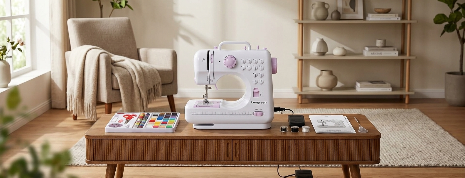 Machine à coudre violette — débutez facilement