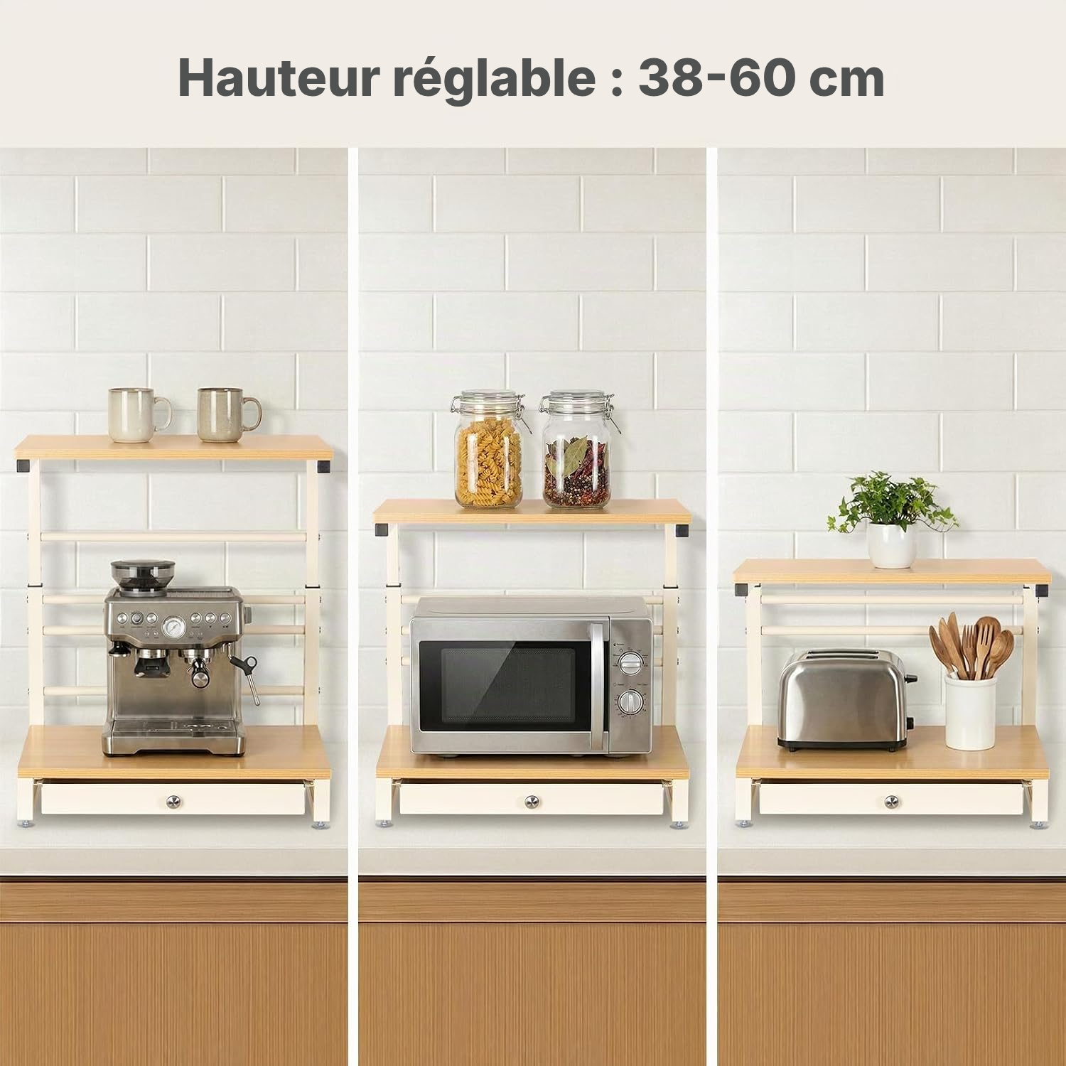 Meubles pour cuisine: étagère micro-ondes stable — 4