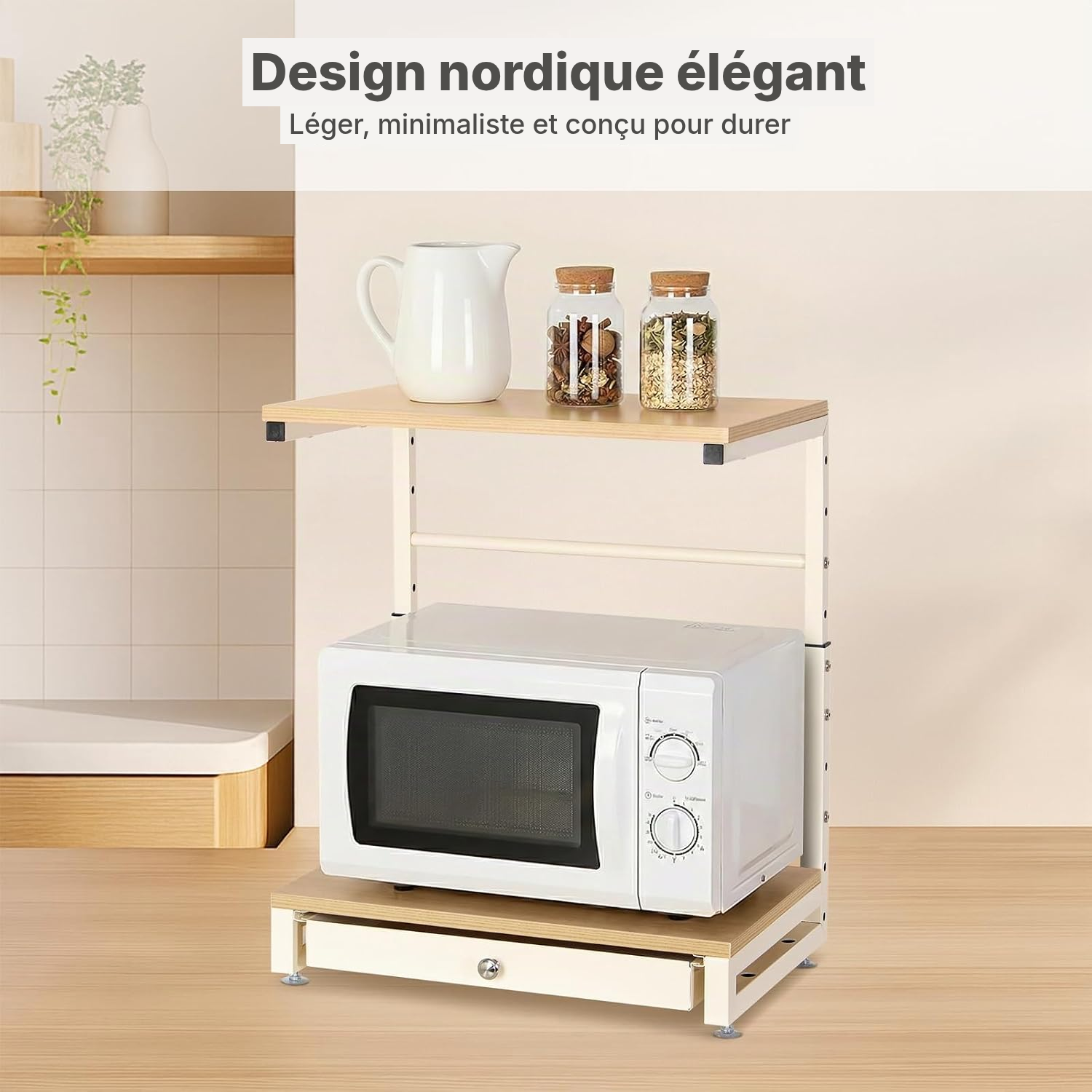 Meubles pour cuisine: étagère micro-ondes stable — 5