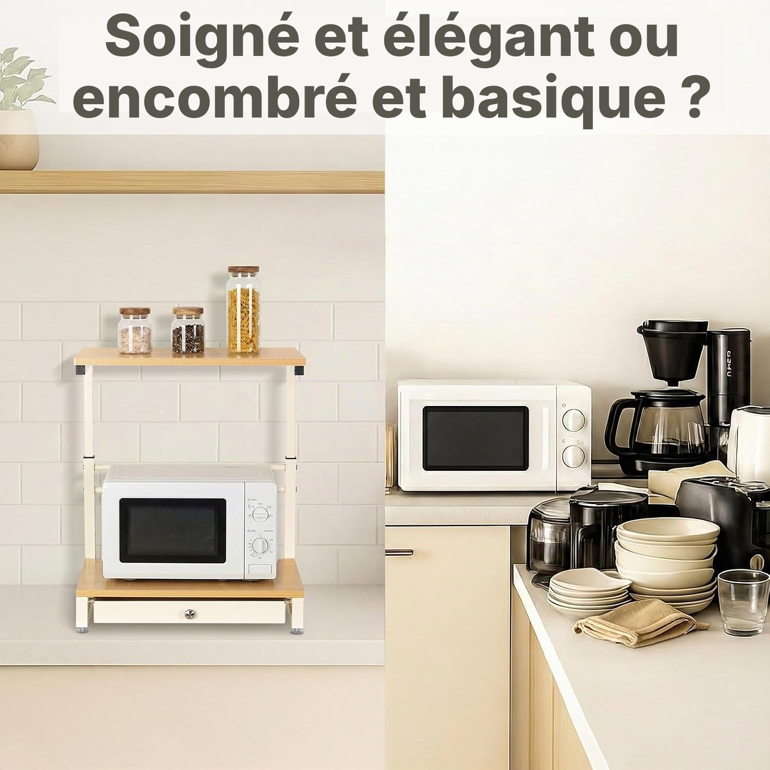 Meubles pour cuisine: étagère micro-ondes stable — 6
