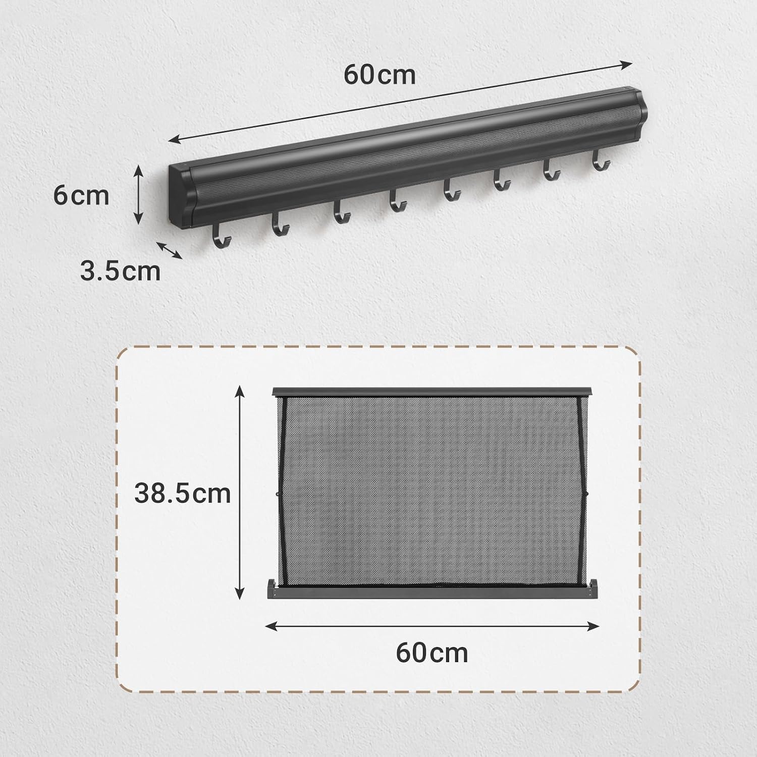 Meuble salle de bains pliable gain de place gris foncé — 7