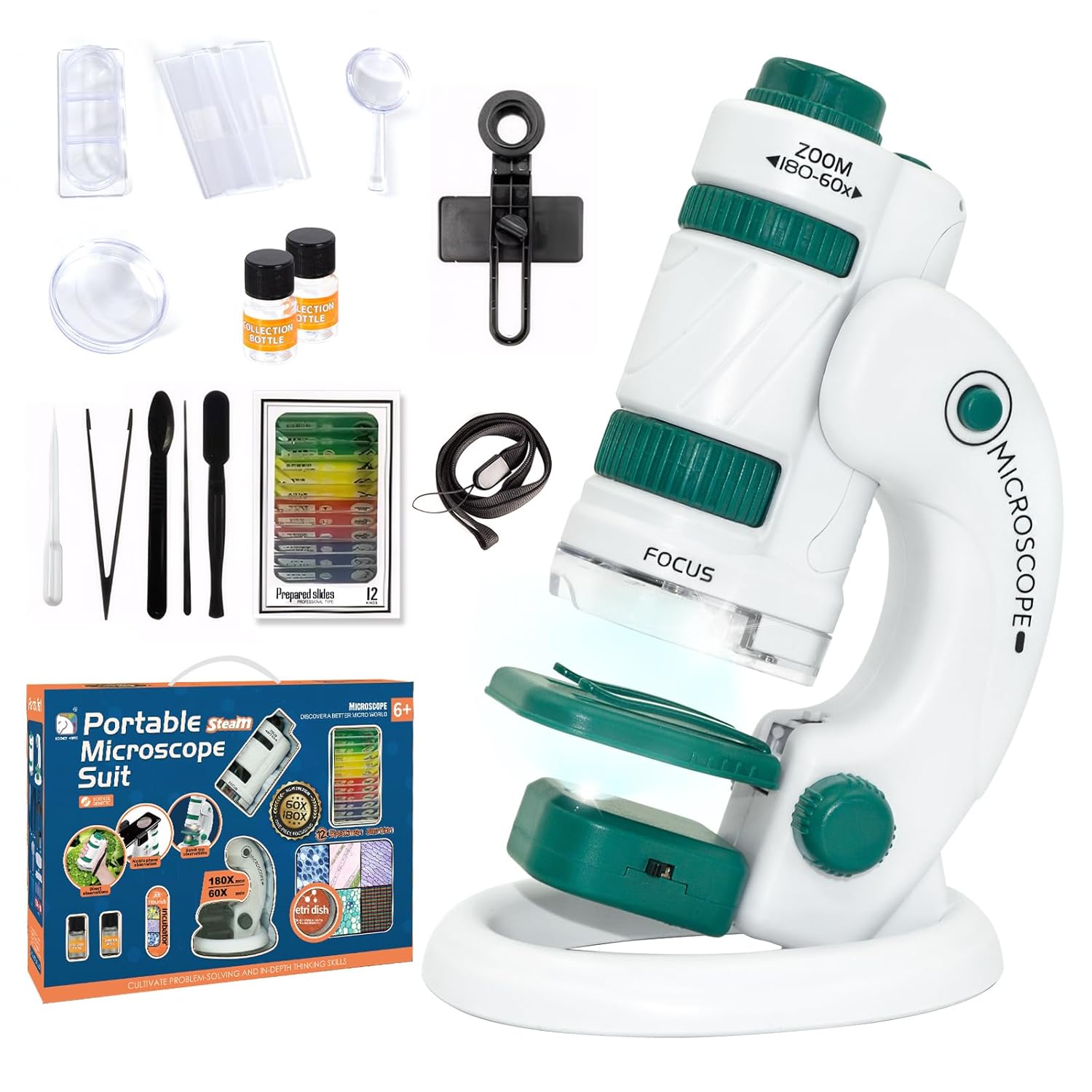 Microscope éducatif 60 à 180x avec éclairage LED — 1