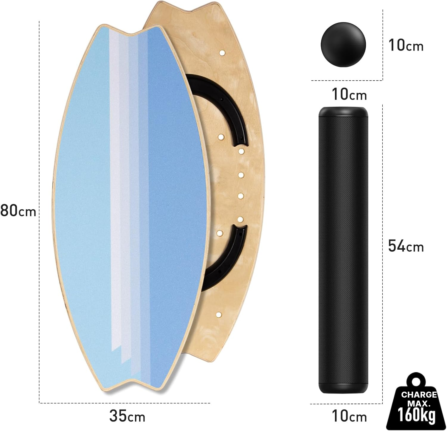 Musculation planche 85 cm, bandes dégradées 7 niveaux — 4