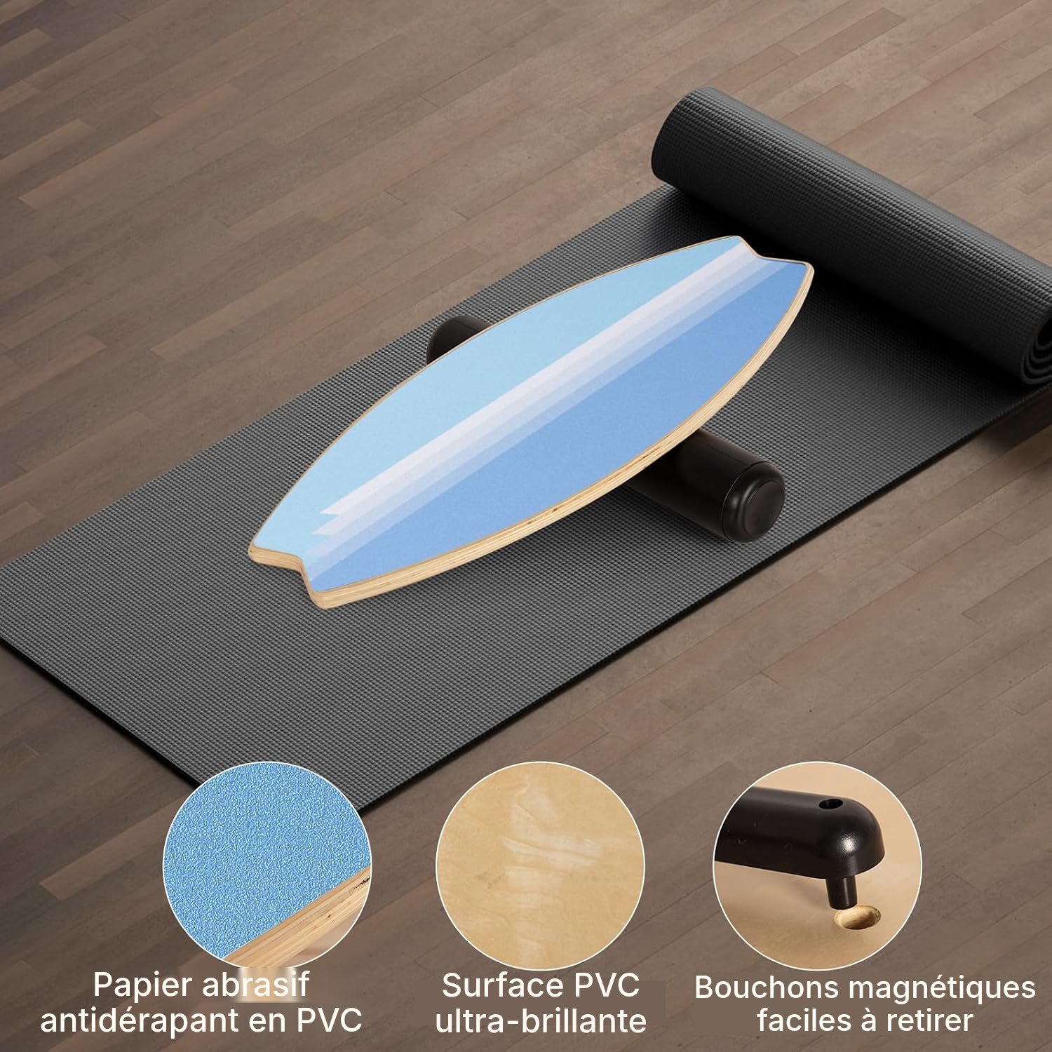Musculation planche 85 cm, bandes dégradées 7 niveaux — 5