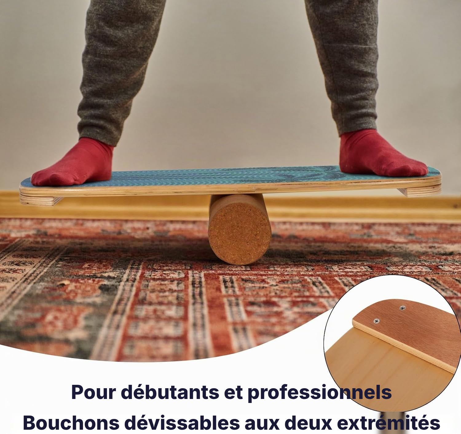 Planche d’équilibre 74 cm Cocotier classique – gainage — 2