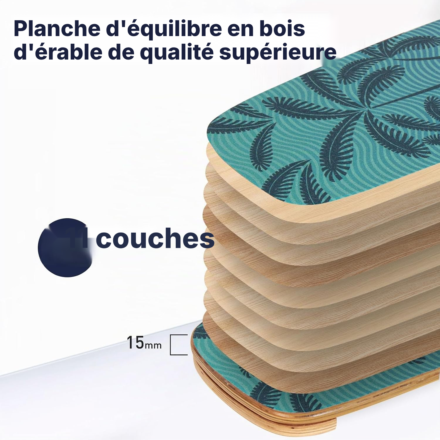 Planche d’équilibre 74 cm Cocotier classique – gainage — 3