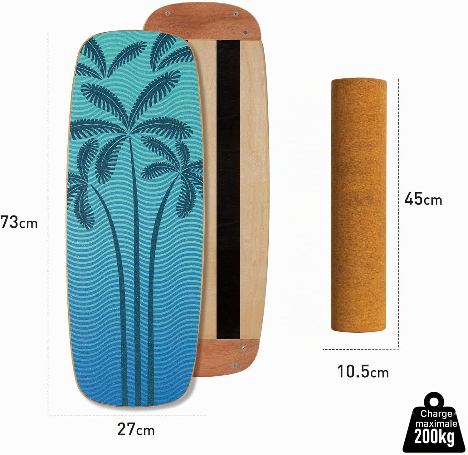 Planche d’équilibre 74 cm Cocotier classique – gainage — 4