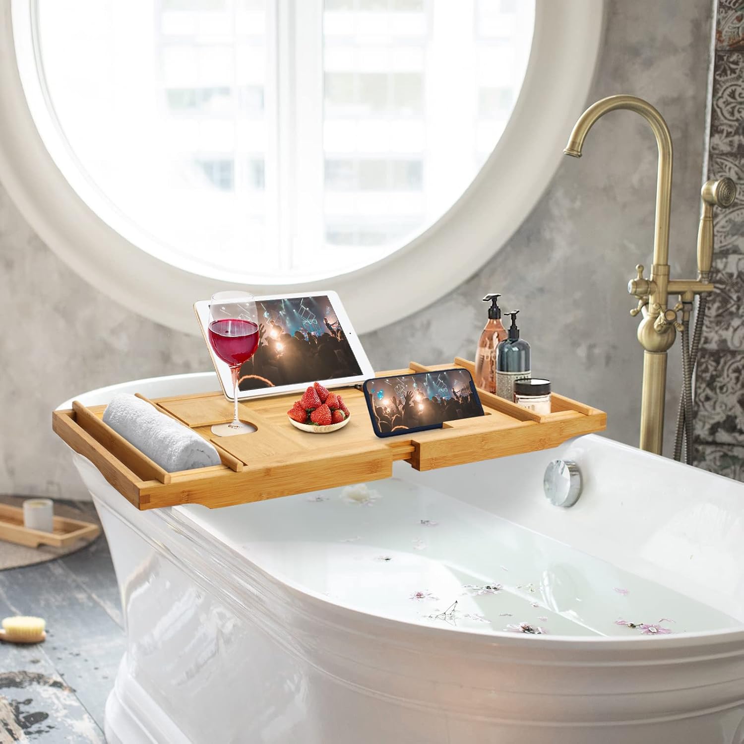 Plateau baignoire bambou — bain sans sortir — 5