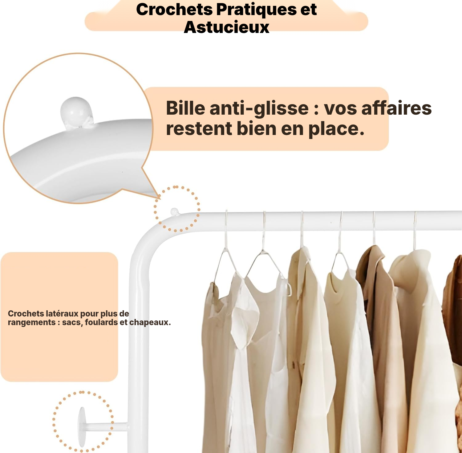 Portant manteau blanc stable et design — 2