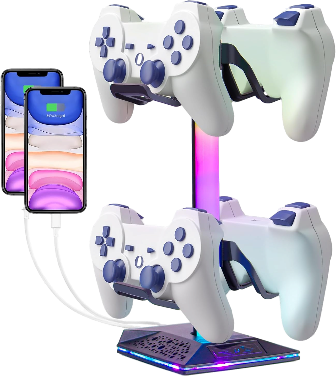 Porte manette RGB — bureau gaming organisé — 7