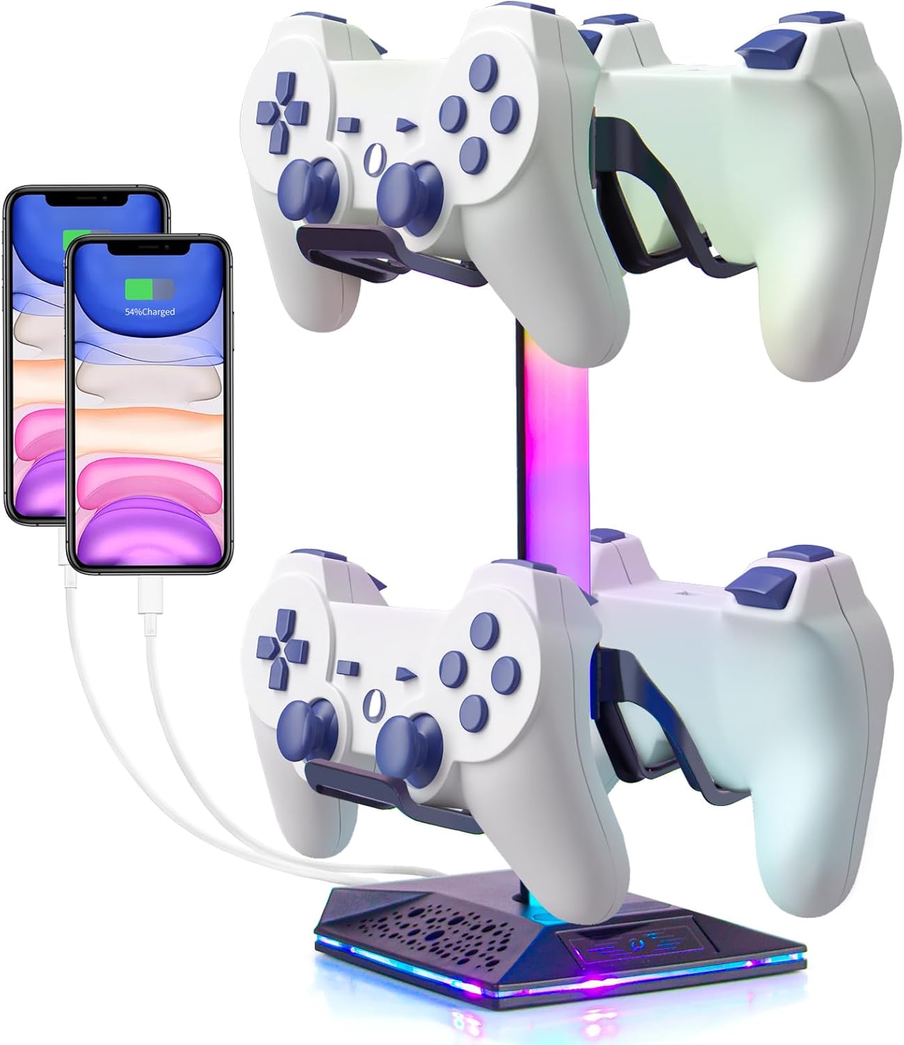 Porte manette RGB — bureau gaming organisé — 1