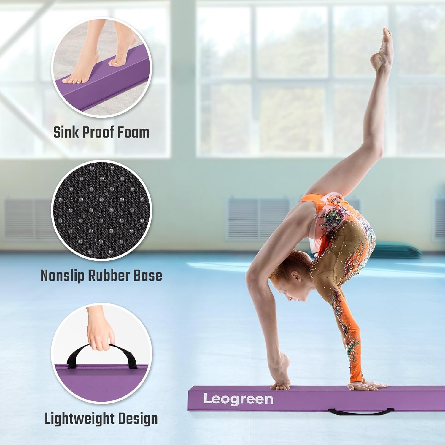 Gymnastique poutre violette — équilibre au sol — 3