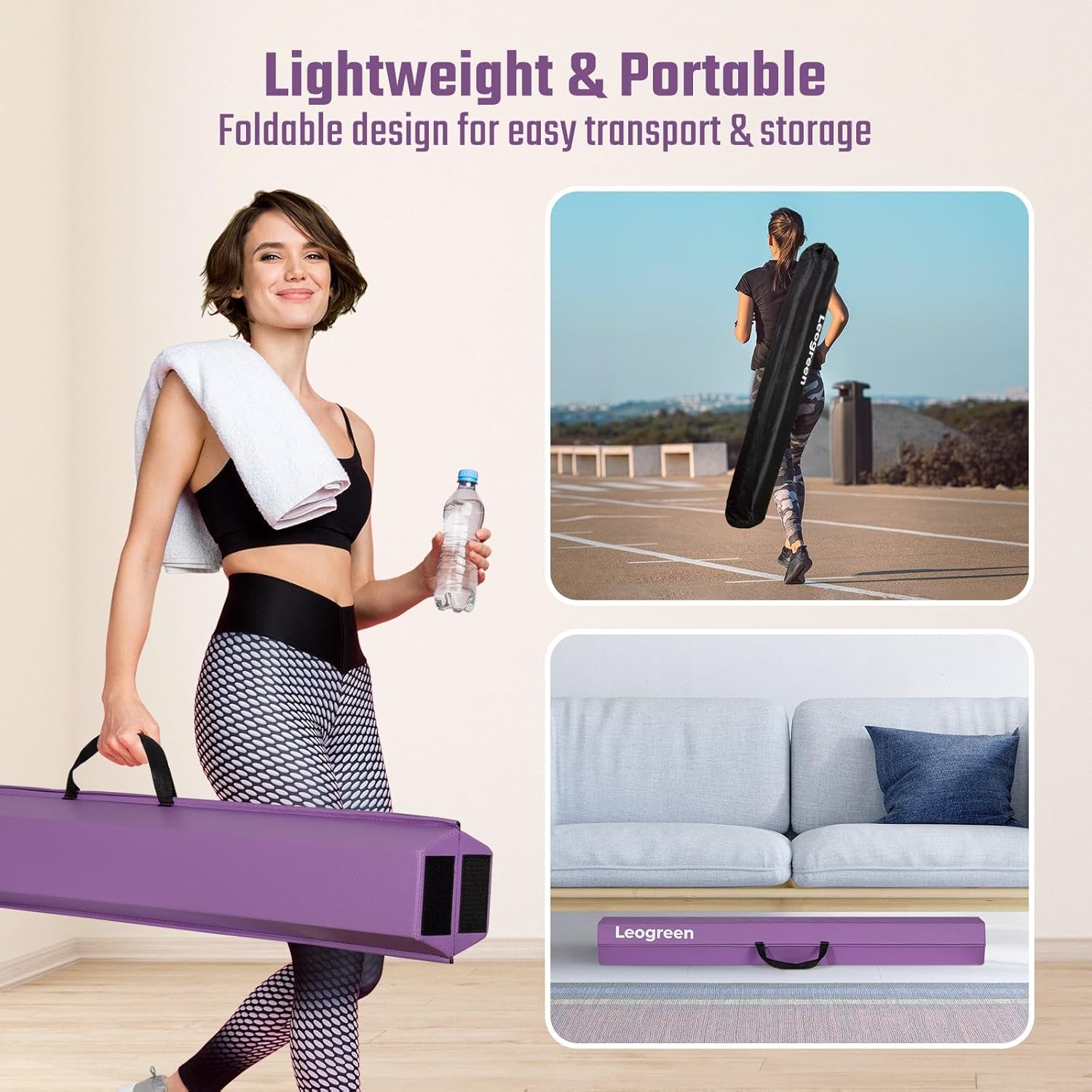 Gymnastique poutre violette — équilibre au sol — 5