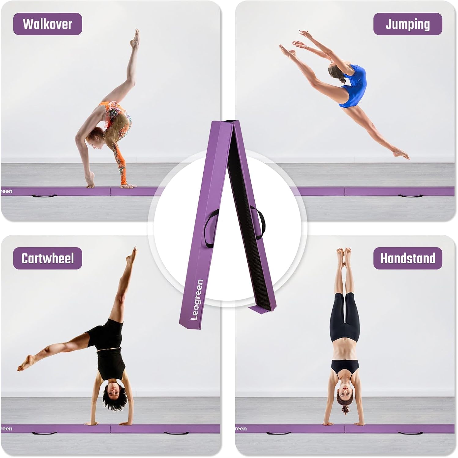 Gymnastique poutre violette — équilibre au sol — 7