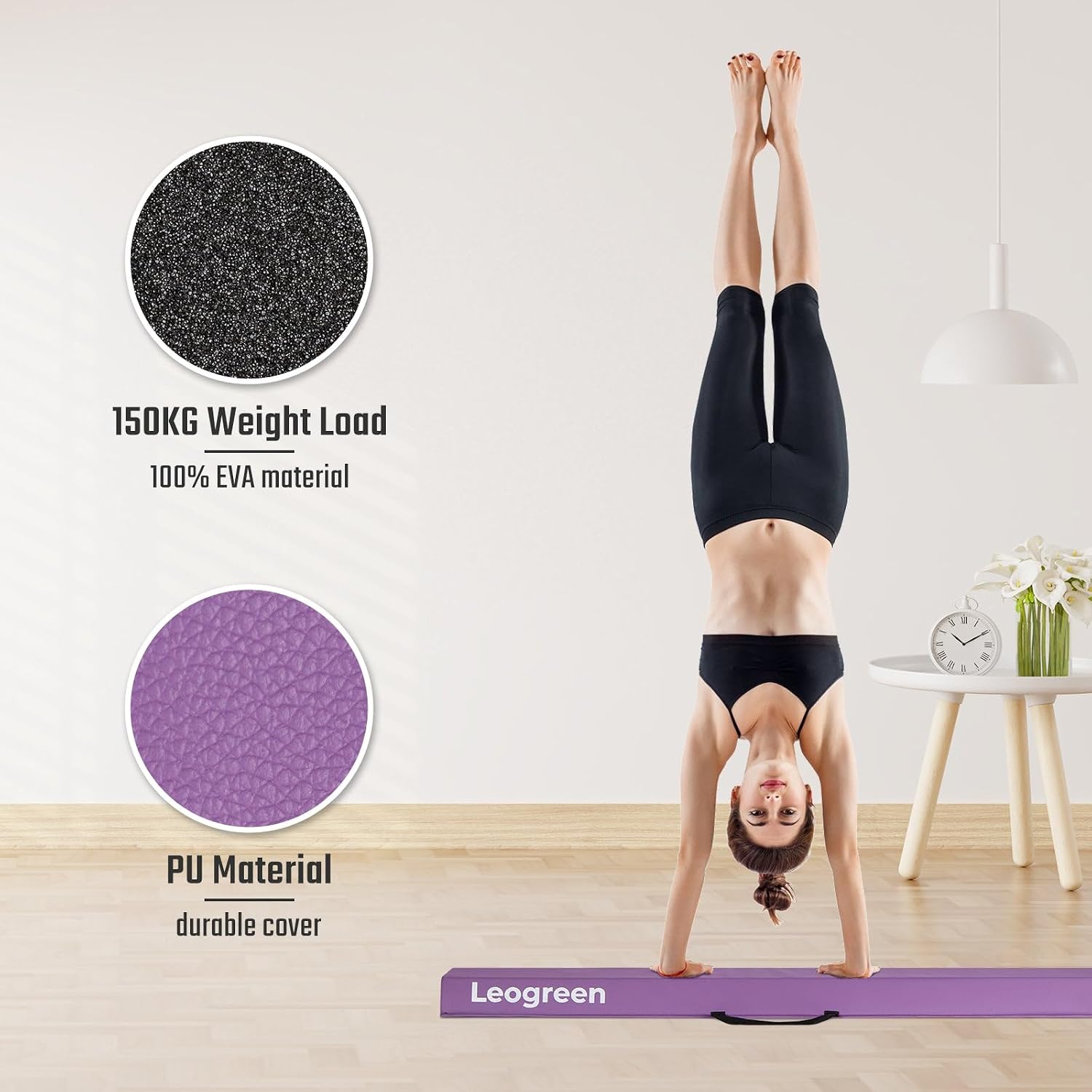 Gymnastique poutre violette — équilibre au sol — 4