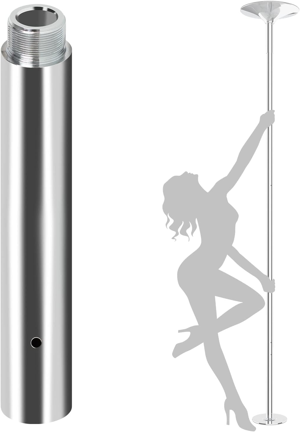 Extension de barre de pole dance chromée, 250 mm, Ø 45 mm — 6
