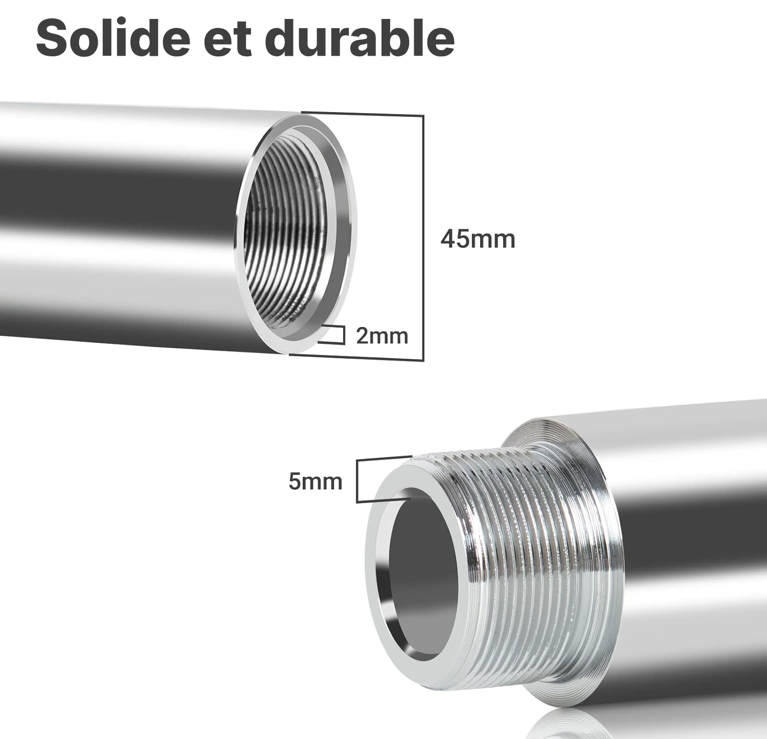 Bar pole dance: extension 500 mm pour plafond haut — 4
