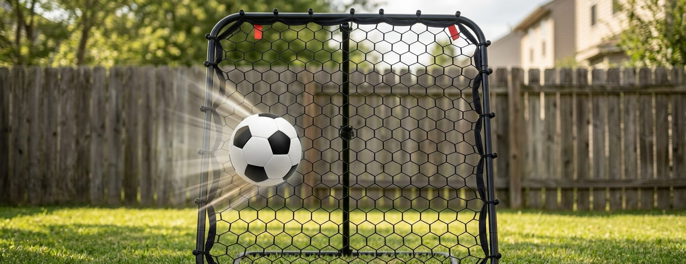Filet de football rebond 100 cm, entraînement solo