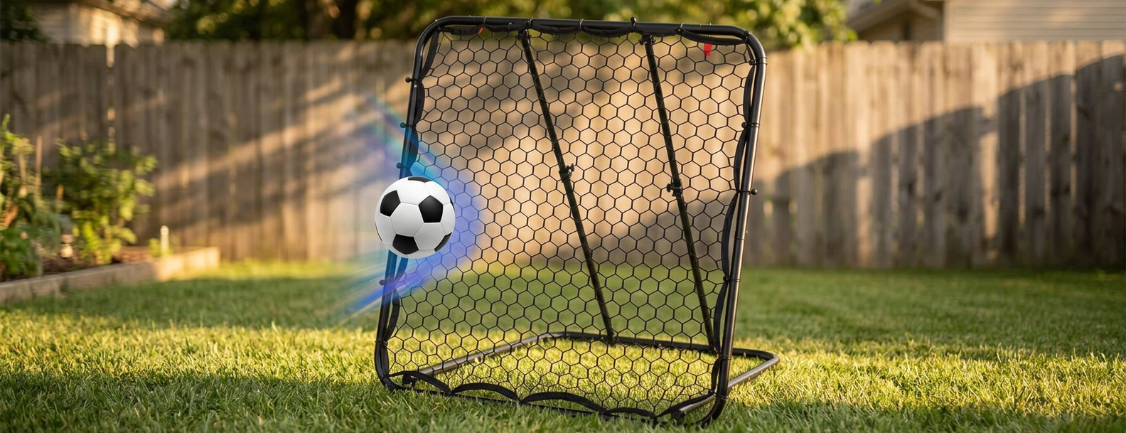 Filet cage de foot rebond grand format pliable 8 cm