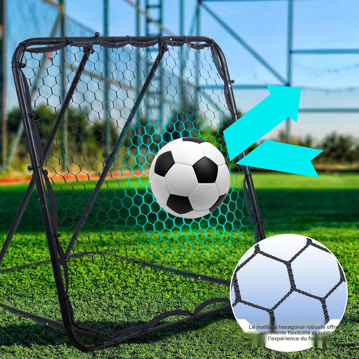 Filet cage de foot rebond grand format pliable 8 cm — 3
