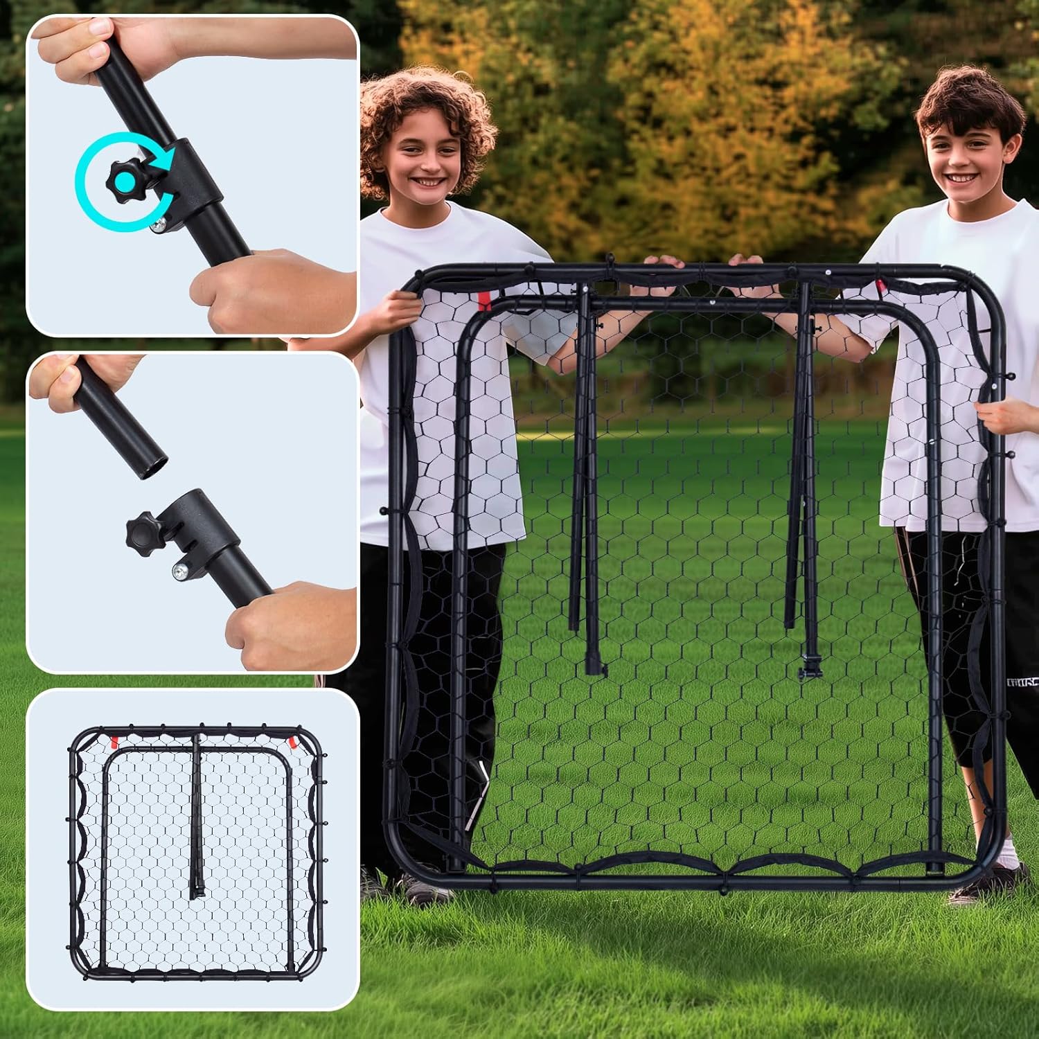 Filet cage de foot rebond grand format pliable 8 cm — 6
