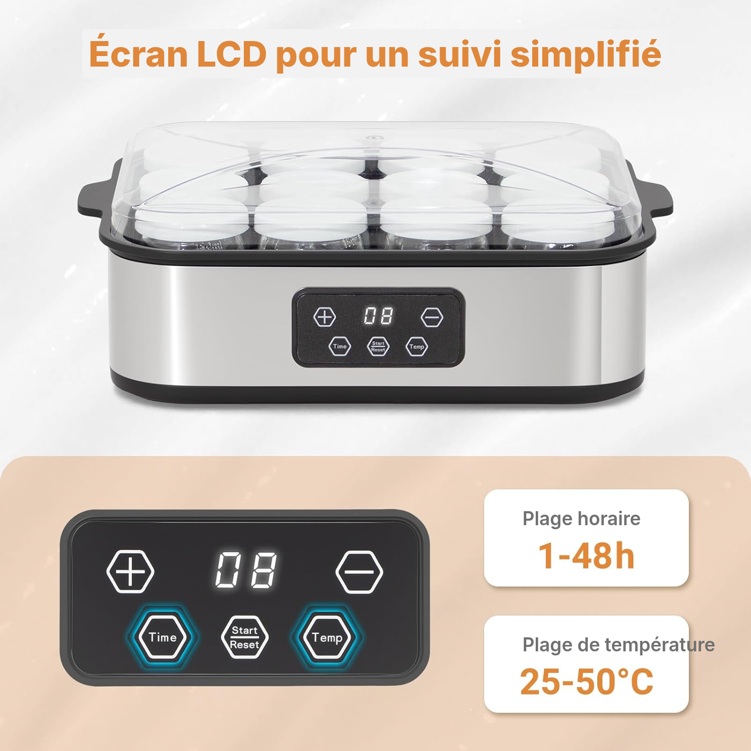 Recettes yaourt yaourtière réussies — 12 pots Noir — 2