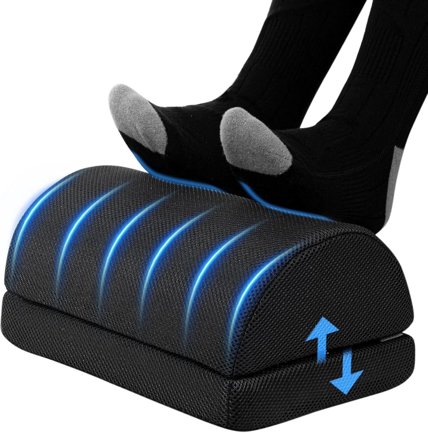 Repose-pieds de bureau ergonomique noir, 35 × 23 × 18 cm — 1