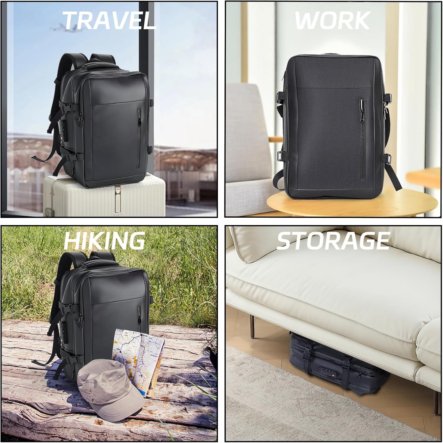 Sac à dos sous vide noir — gagnez de la place — 7