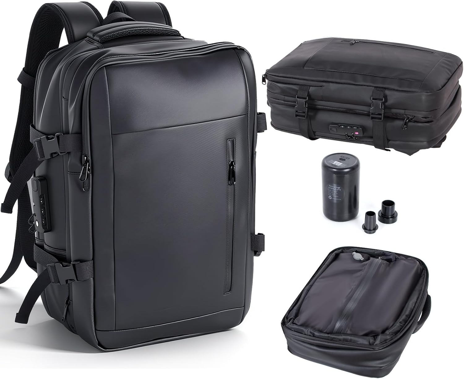 Sac à dos sous vide noir — gagnez de la place — 1