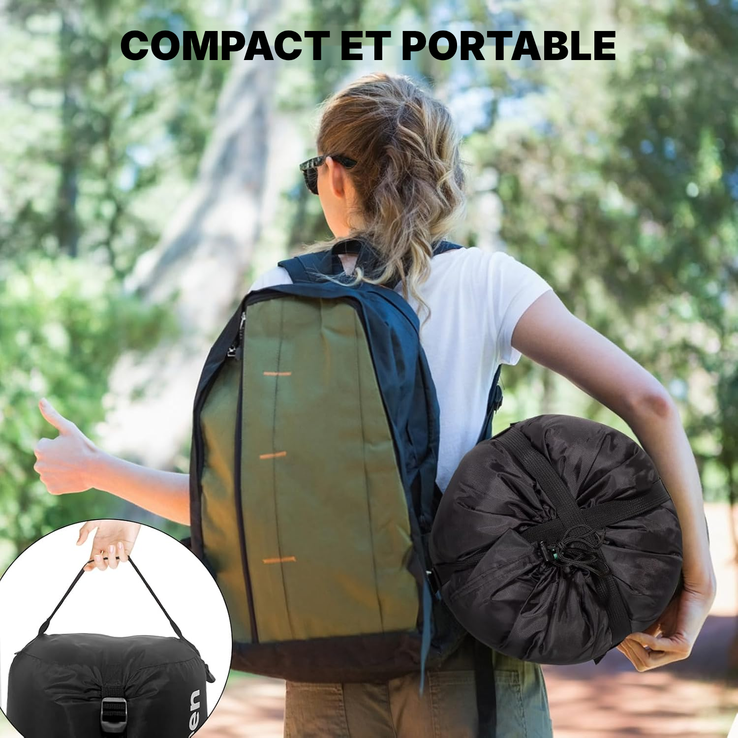 Sac de couchage gris foncé — confort 0 à 5°C — 6