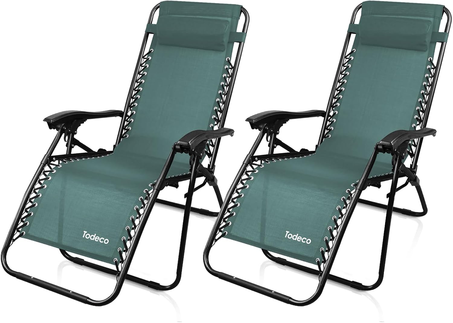 Transat pour jardin vert, pack de 2 pliable
