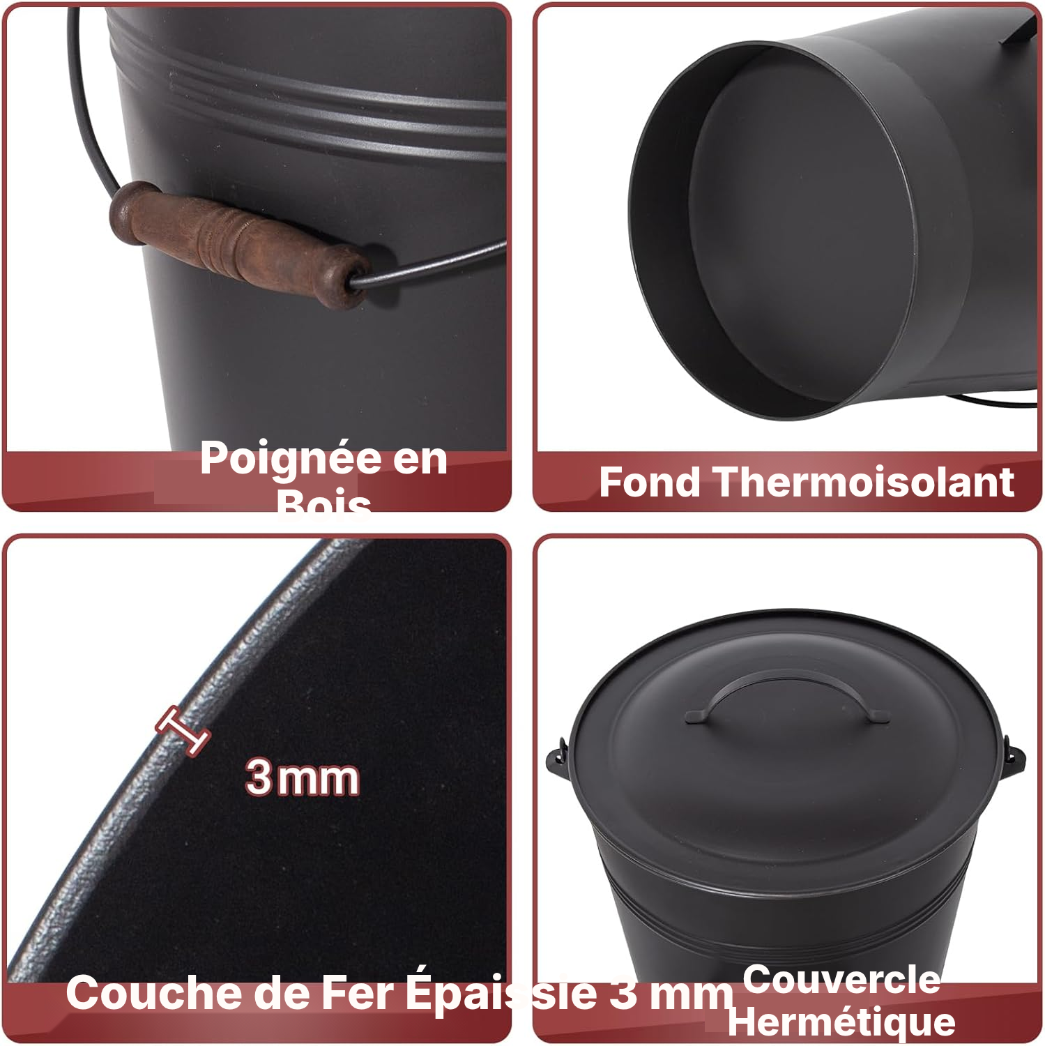 Seau à cendres Grand modèle — accessoires cheminée — 3