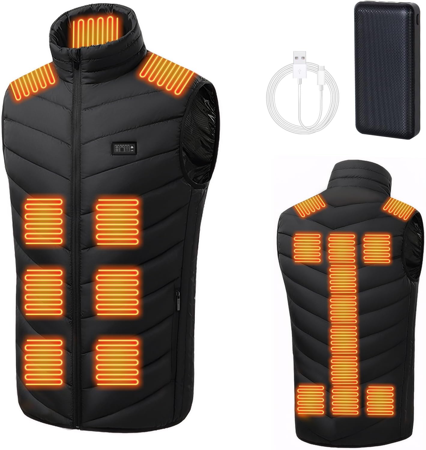 Gilet chauffant très grand XL, 21 zones, USB