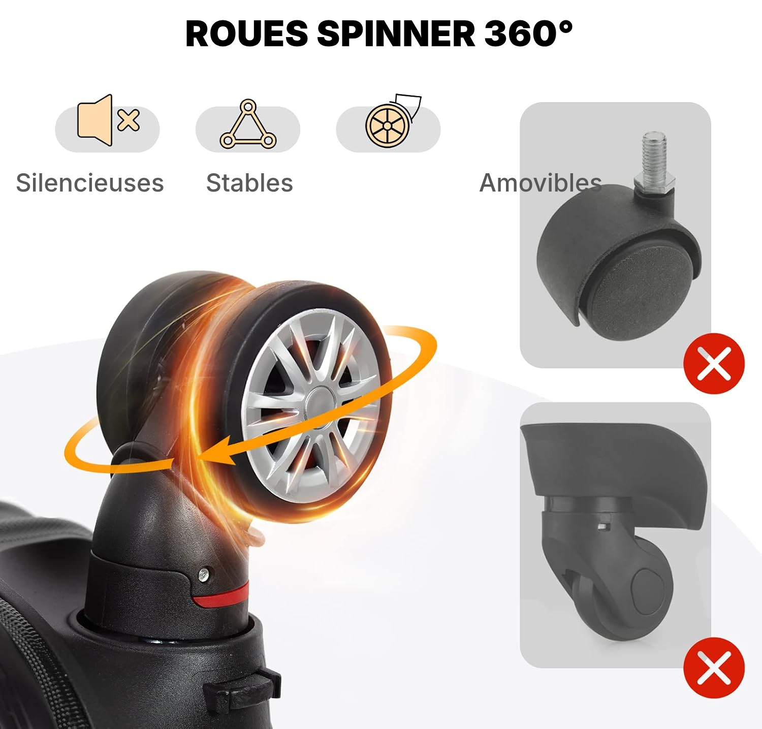 Set de 3 valises rigides champagne — 3
