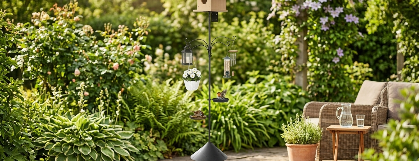 Support plante noir 233 × 15 × 15 cm tout-en-un