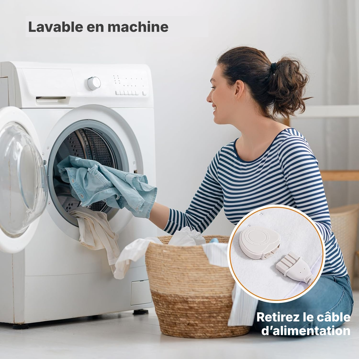 Surmatelas chauffant blanc — chaleur à deux — 4