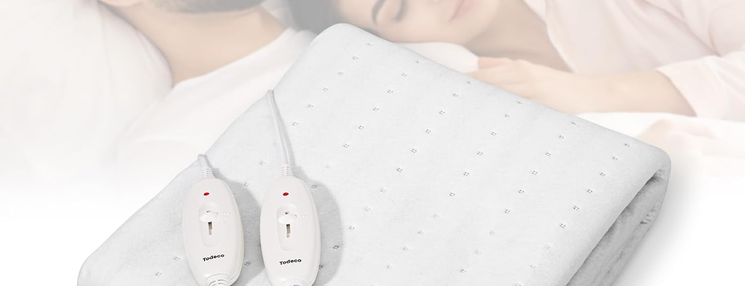 Surmatelas chauffant blanc — chaleur à deux