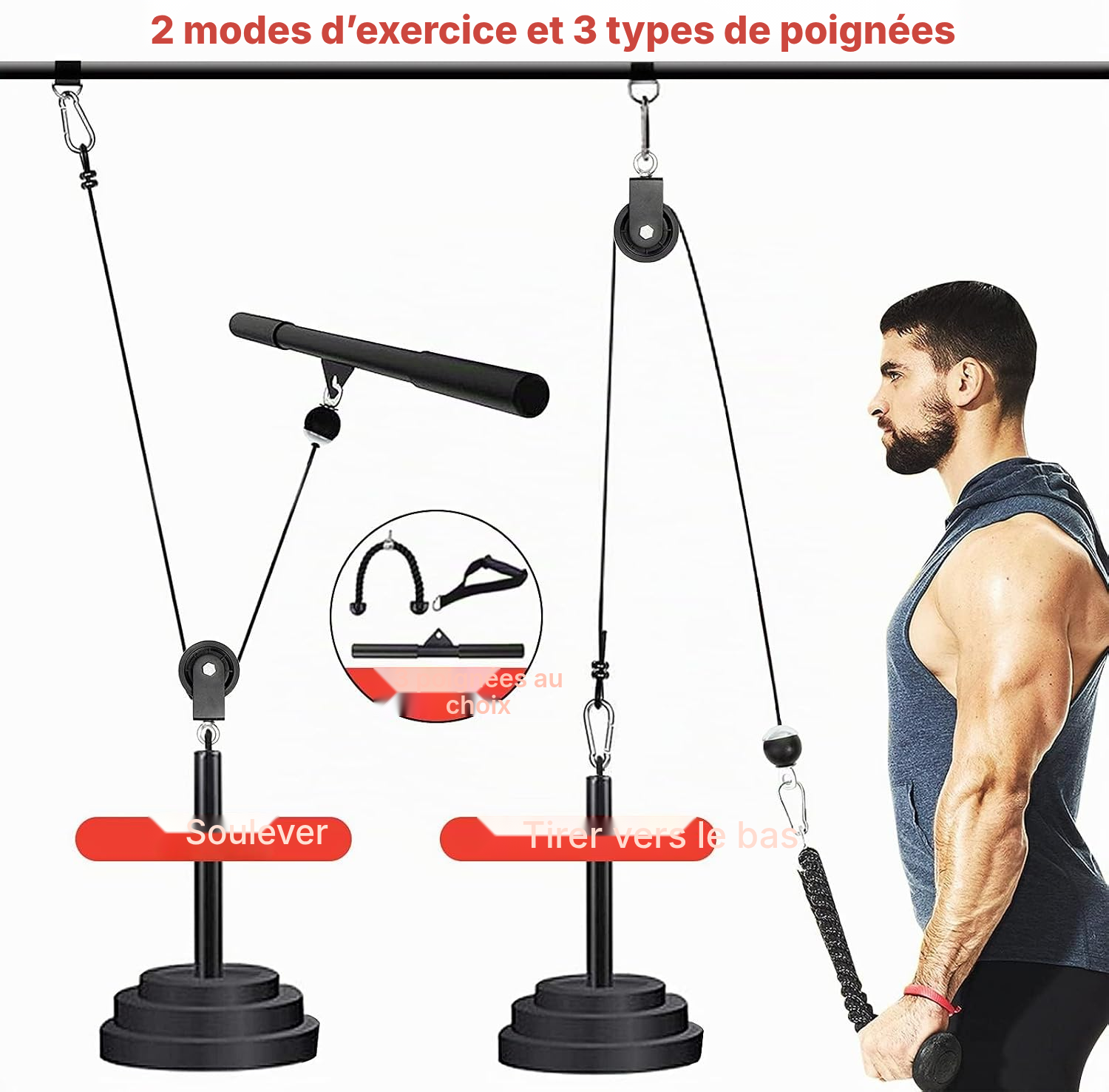 Musculation poulie — tirage maison modulable — 3