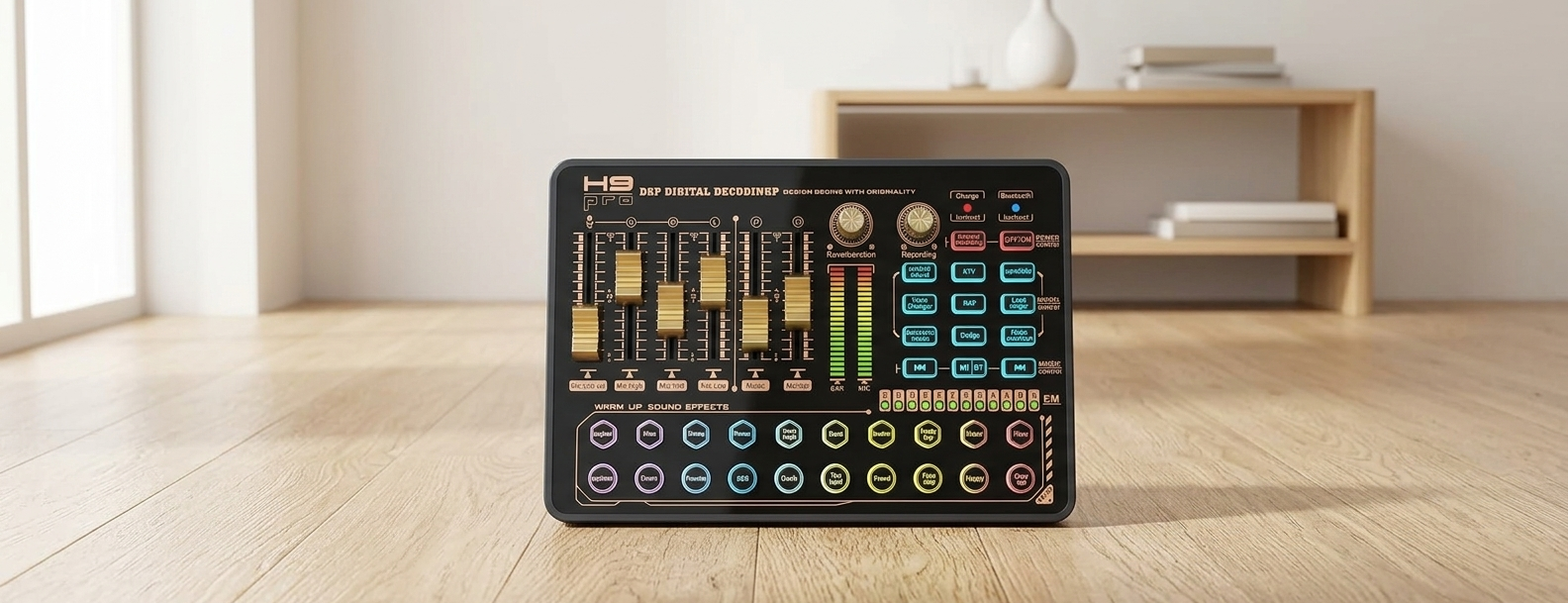 Table de mixage noire — un son qui captive
