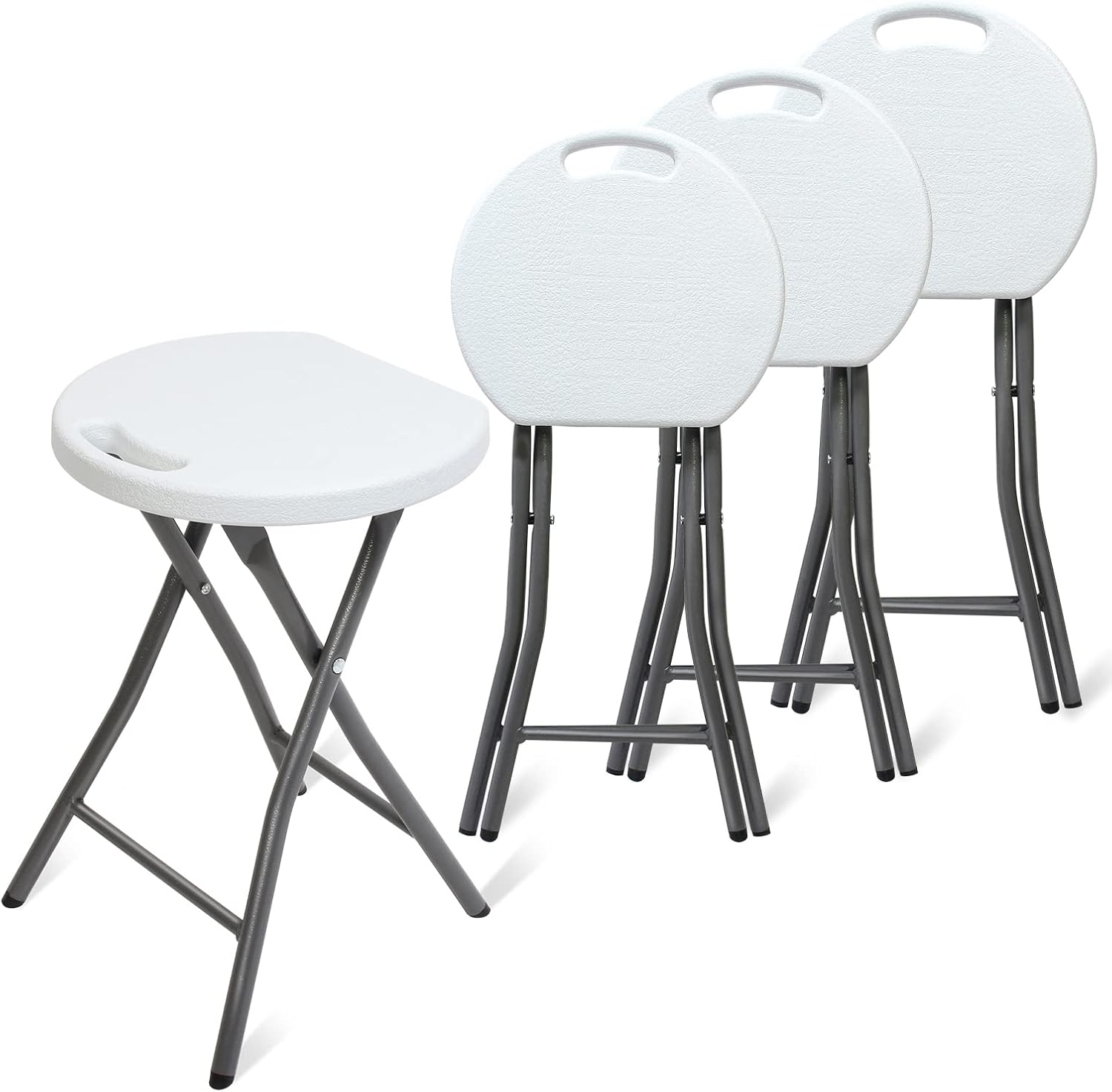 Tabouret pliable — pack de 4, rangement facile — 1